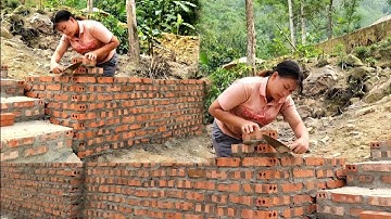 FULL VIDEO: 90 Days How to Build a Red Brick Retaining Wall and Weeding a Corn Garden.