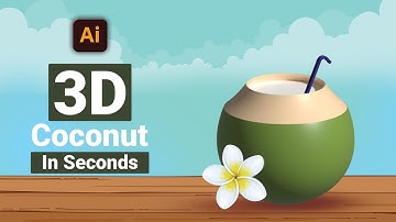 Illustrator CC Tutorial | Graphic Design | 3D Coconut Design in Seconds