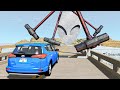 Beamng drive secret area protected by hammers  cars try to drive in  crashes  fails compilation