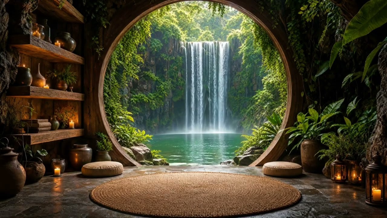 Tranquil Waterfall Retreat | Cleanse Draining Energy, Calm Your Mind & Heal Your Soul | Zen Music