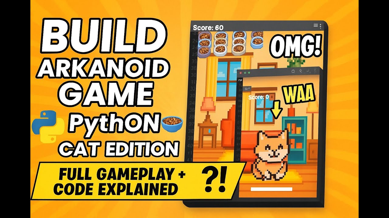 Making Arkanoid... but it’s a Hungry Cat 😹 | Python Game Dev - YouTube