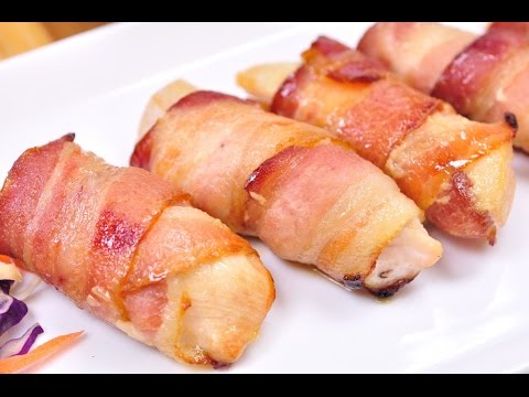 ไก่พันเบคอนอบน้ำผึ้ง Honey Bacon Wrapped Chicken