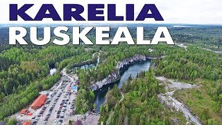 Путешествие в горный парк Рускеала / Карелия обзор сверху