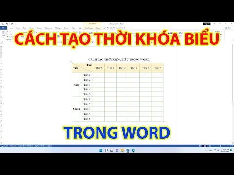 Cách Tạo Thời Khóa Biểu Trong Word