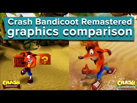 Crash Bandicoot Remastered graphics comparison - PS4 gameplay vs. PS1