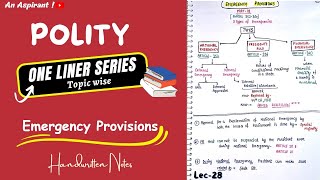 One Liners (Topic wise) || Indian Polity || Emergency Provisions || Lec.28 || An Aspirant !