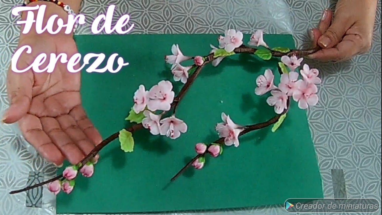 Cómo hacer FLORES DE CEREZOS con porcelana fría / cherry blossom - YouTube