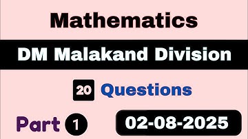 ETEA DM Test Malakand Division 02-08-2025 Part 1 | ETEA DM Test Malakand Division