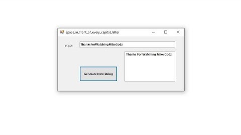 How to Add a space in front of every capital letter in a string - 2 methods - VB.net @mikecodz2821