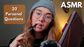ASMR Asking you 20 personal questions (Tingliest scribbling + page turning)