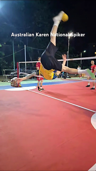 Australian Karen National player spiking in Chiang Mai!! Beautiful Roll Spike!! #takraw #rollspike