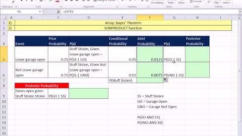 Excel 2010 Statistics 42: Bayes