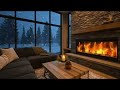 No Ads Fireplace Blizzard ASMR -Escape to a Snowy Forest Cabin with Fireplace Sounds