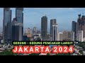 Drone jakarta pagi hari 2024 melihat gedung2 pencakar langit indonesia terbaru