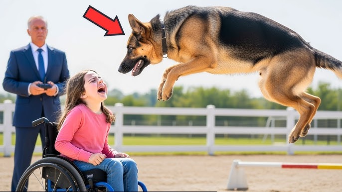 Wealthy Man Set a German Shepherd on His Daughter in a Wheelchair—What the Dog Did Next Shook All!