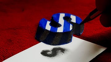 Floating Letter S Blue Line, 3D Trick Art On Paper #drawsimple