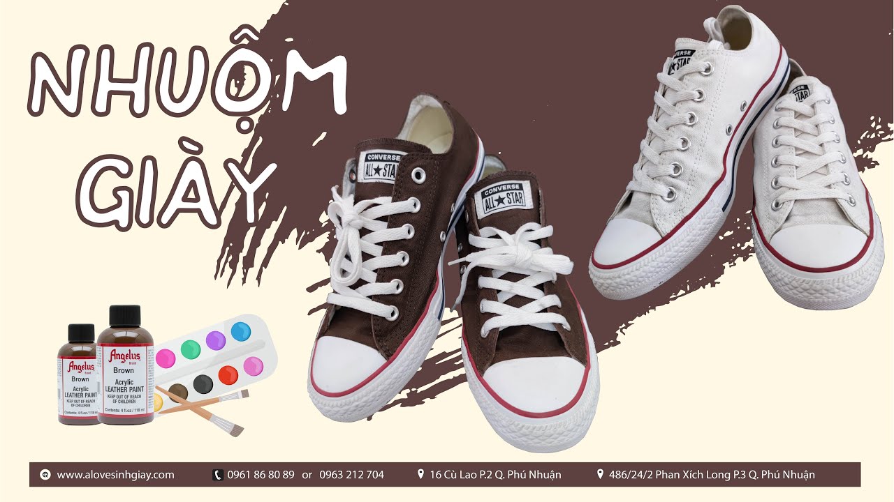 địa chỉ nhuộm giày 2022 Nhuộm Giày Converse siêu dể tại nhà bằng màu Angelus