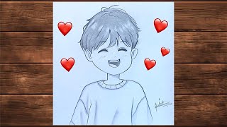 Easy Cute Anime Boy Drawing | Simple Pencil Sketch Tutorial for Beginners