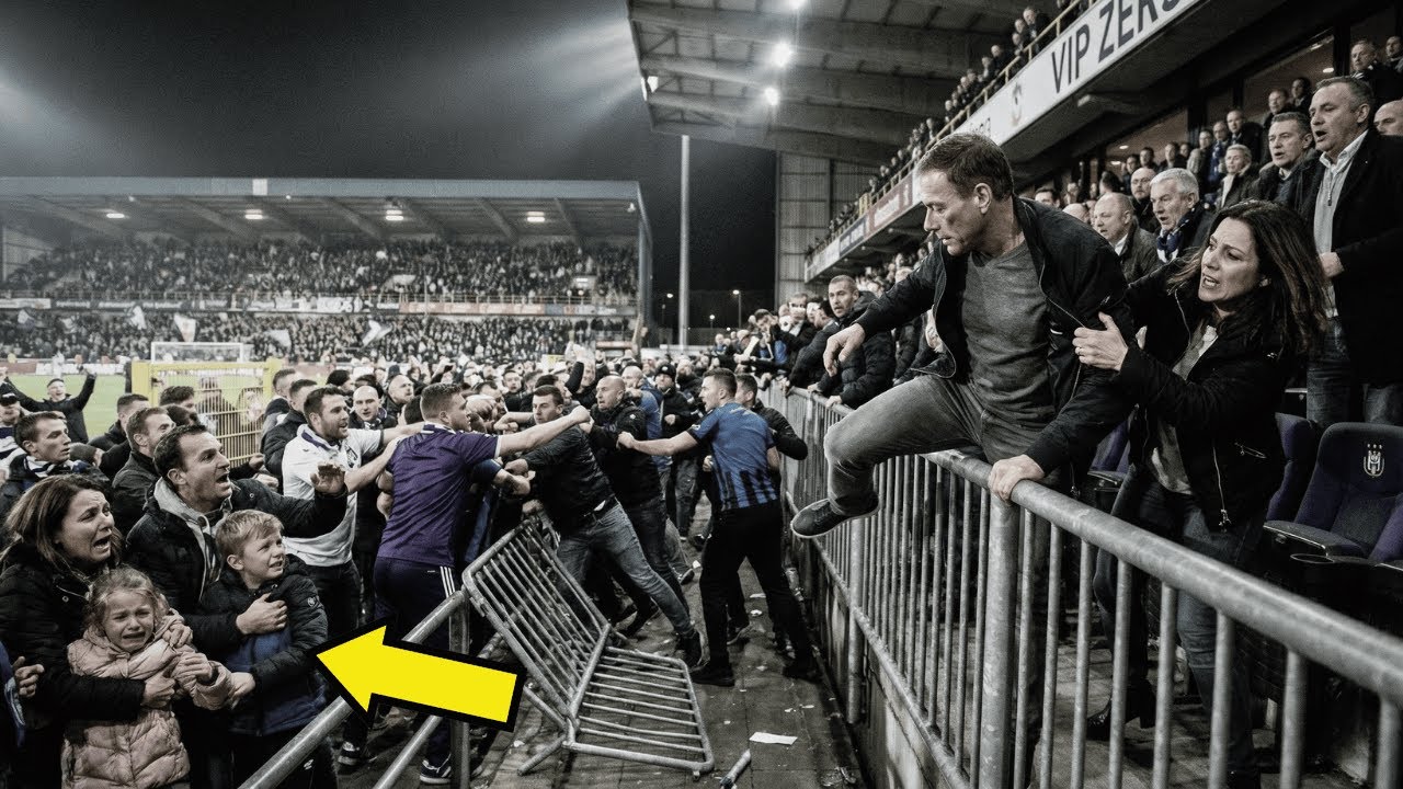 Van Damme at Soccer Match When 40-Person Brawl Erupted --- He Walked Into the Middle of It