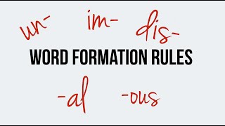 English. Word formation. Prefixes: un-, im-, dis-. Suffixes: -ous, -al
