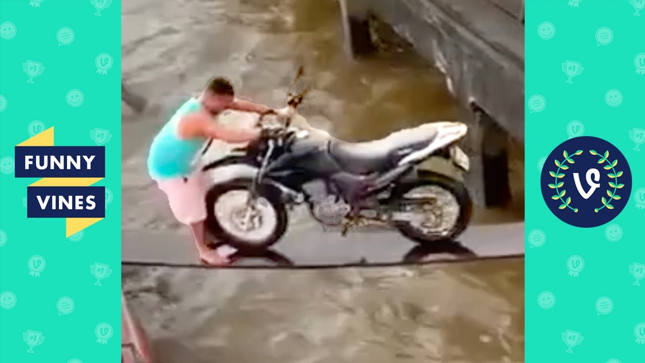 BIKE FALLS INTO THE WATER! 😮 FUNNY FAILS YouTube