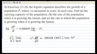 AP Calculus Section 6.5 Logistic Functions
