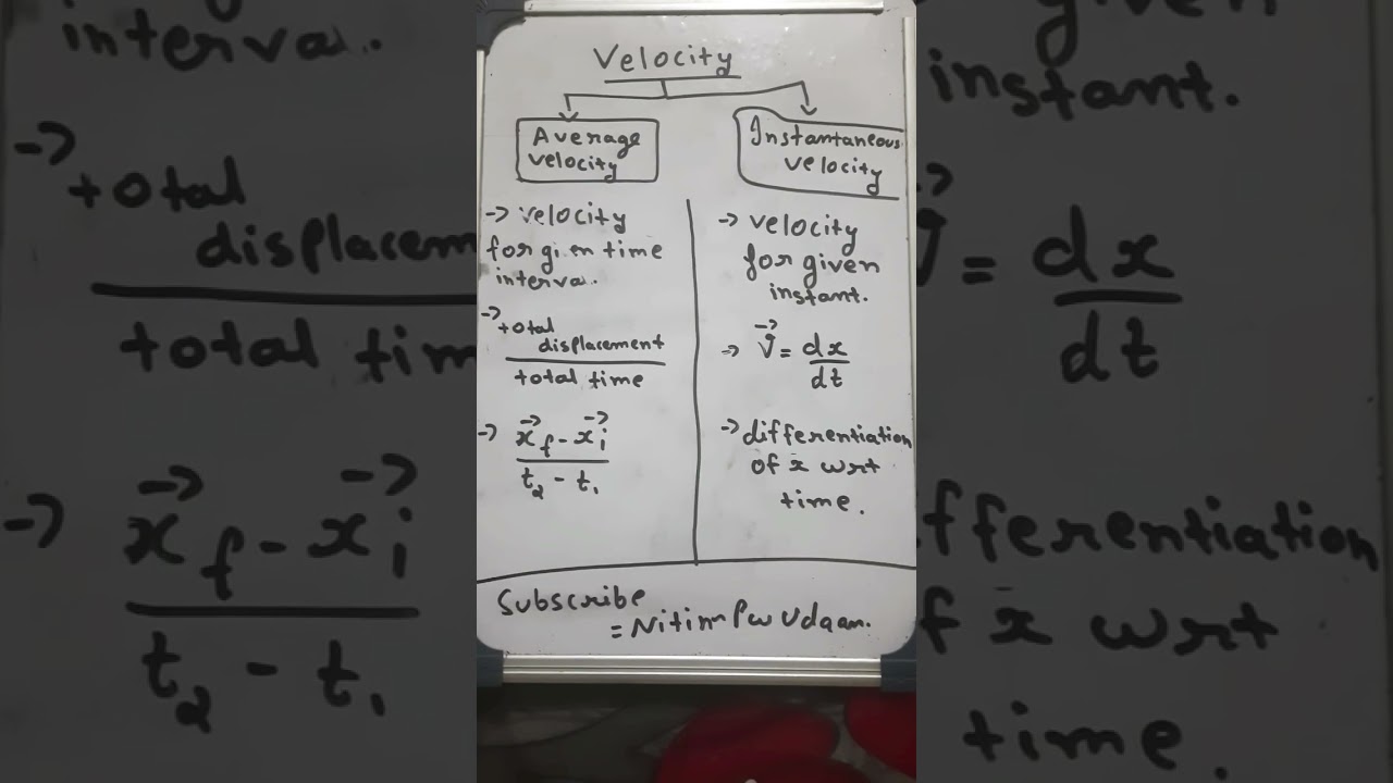 Velocity || average velocity || instantaneous velocity 