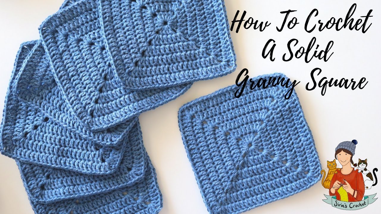 Crochet Solid Granny Square, Free Pattern + Video 