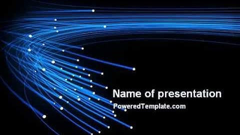 Blue Optic Fibers PowerPoint Template by PoweredTemplate.com