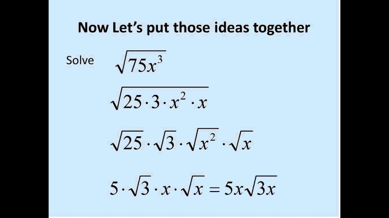 Square Roots With Variables Simplifying Math 