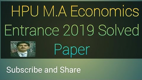M.A Economics HPU 2019 Solved Paper I Astt Prof Parveen Thakur I Online Education I Subscribe I
