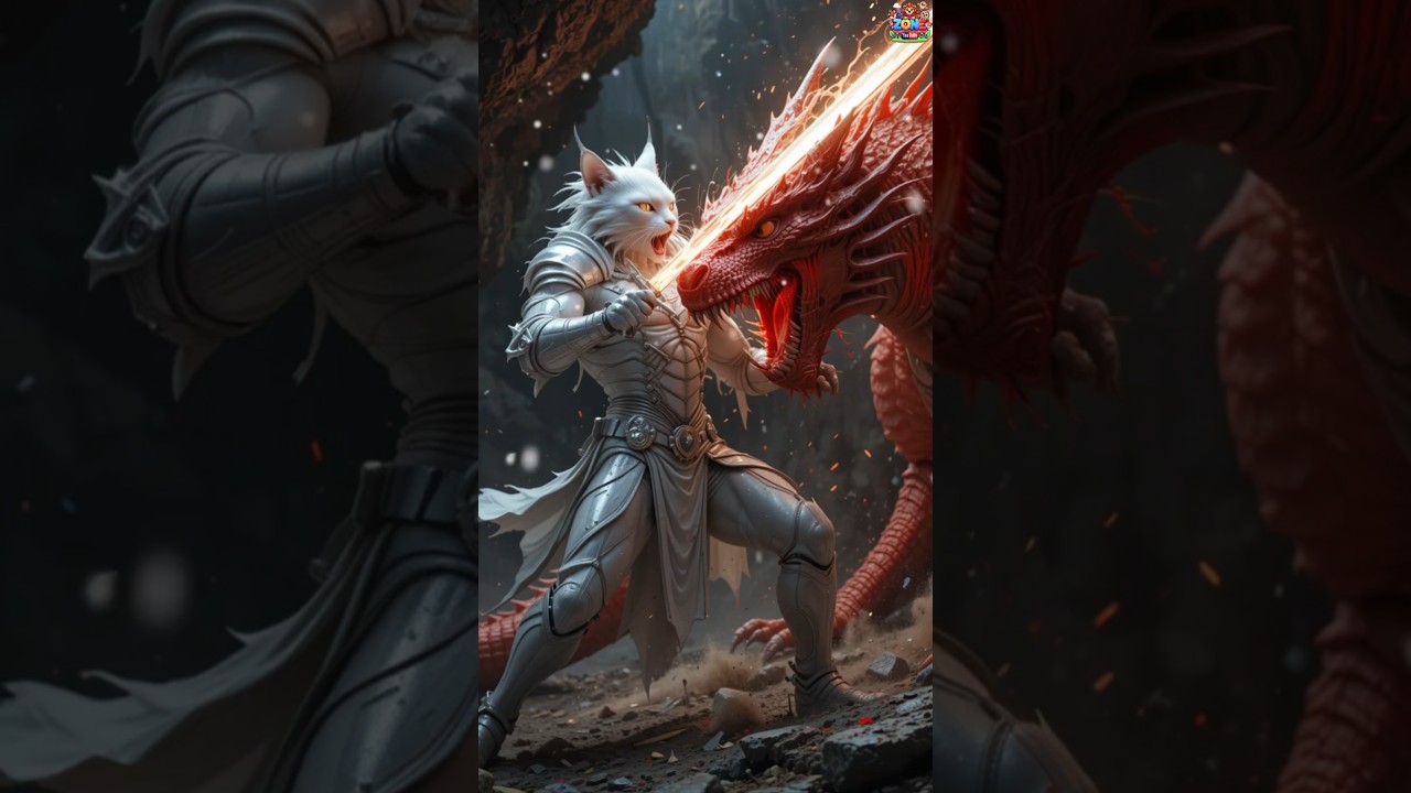 🐉👑 Cat Princess Kidnapped by a Dragon. White Knight Cat Sets Off to Rescue Her! ⚔️🐱 