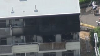 市営住宅火災、男性死亡 大阪・住吉