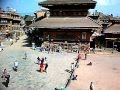 view from the restaurant Cafe Nyatapola on the central place of Bakthapur