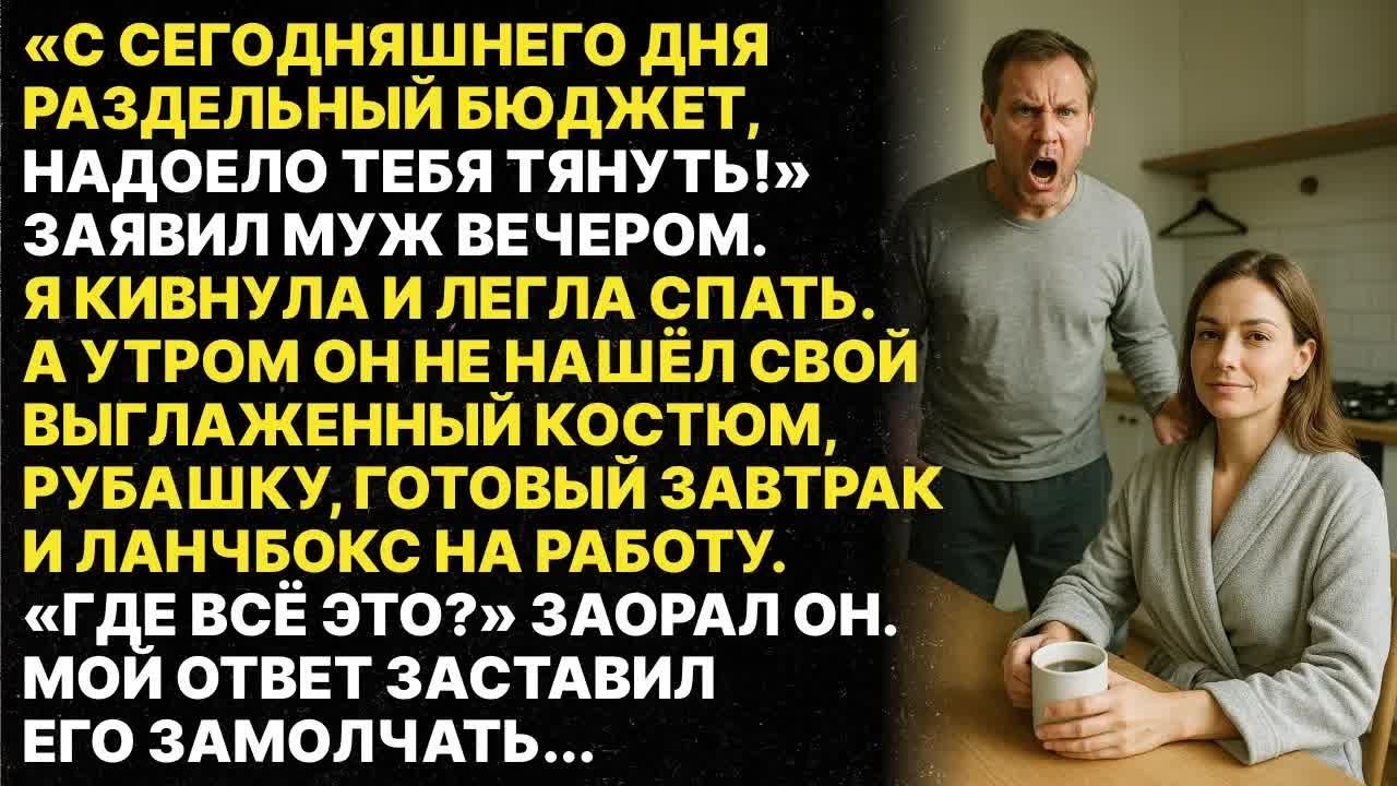 С сегодняшнего дня раздельный бюджет! Сказал мне муж!