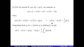 V9-10: D&#39;Alembert&#39;s solution for wave equation, derivation. Elementary Differential equations