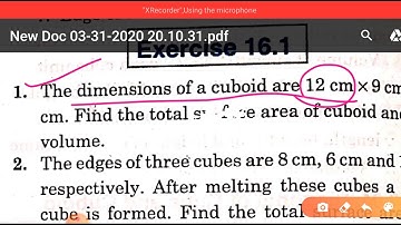 RBSE CLASS 10TH CHAPTER 16 EX.16.1 Q.1 TO 3 SURFACE AREA AND VOLUME MATHS