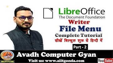 LibreOffice Writer File Menu Part 2|लिब्रे ऑफिस फाइल मेनू |Libre office writer File Menu| CCC| UPPCL