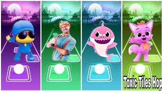 Pocoyo vs  Blippi vs Baby Shark vs Pinkfong  || Tiles Hop EDM Rush! #tileshop screenshot 2