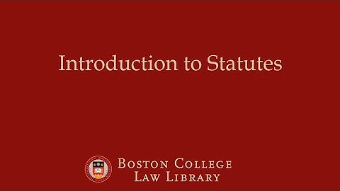 Introduction to Statutes