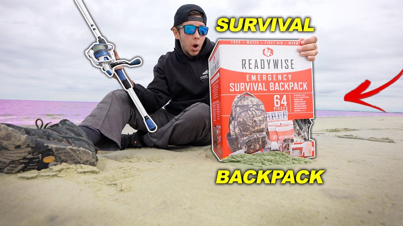 24 Hours SURVIVAL BACKPACK Challenge!! (Stranded on Beach) YouTube
