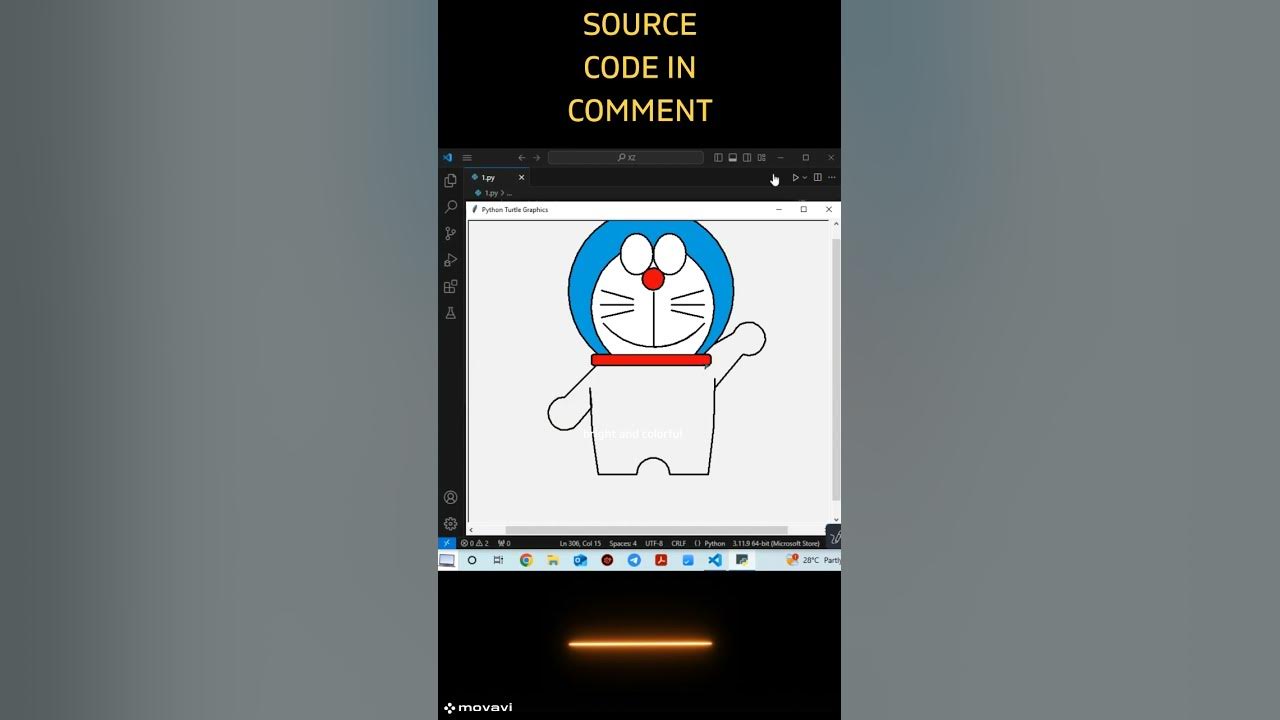Making Doraemon using python! #codingtutorial #programing #python# ...