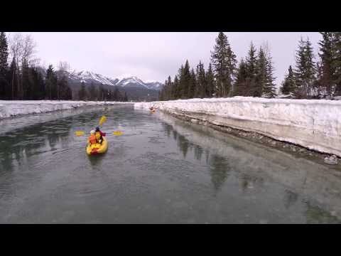 Winter Kayaking on the Kicking Horse River in Golden, BC