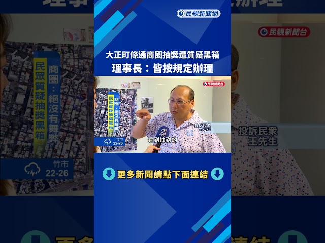 大正町條通商圈抽獎"黑箱作業"? 理事長:皆按規定辦理－民視新聞
