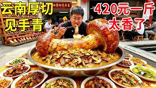 云南个旧厚切见手青，一斤卖到420元，一斤见手青半锅猪油炒贼香 #麦总去哪吃
