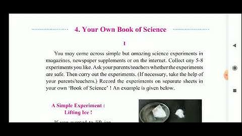 "Your own book of science" chapter 4 class 4 English maharasthra board