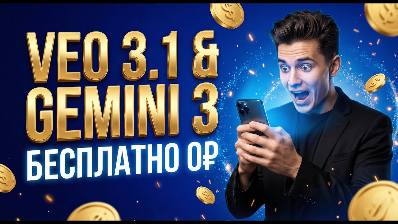 НЕ ПЛАТИ ЗА FLOW! Бесплатный доступ к Veo 3.1 и Gemini 3