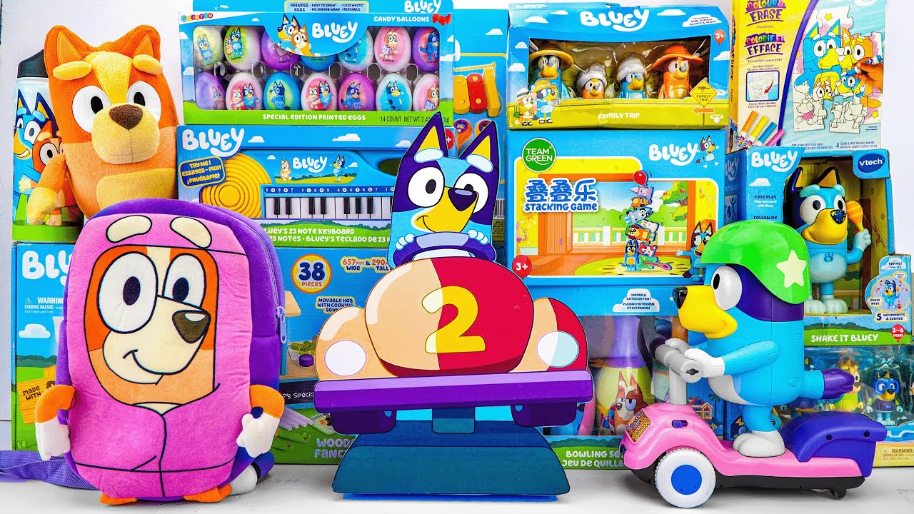 Bluey Toy Collection Unboxing Review 💙 Mystery Bluey Race Car Box ...