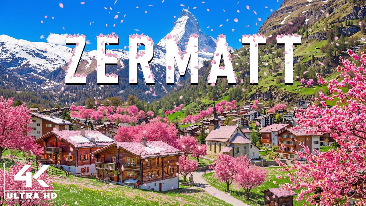 Spring in Zermatt 4K 🌸 Discover Crystal Alpine Lakes, Majestic Glaciers & Nature Zen