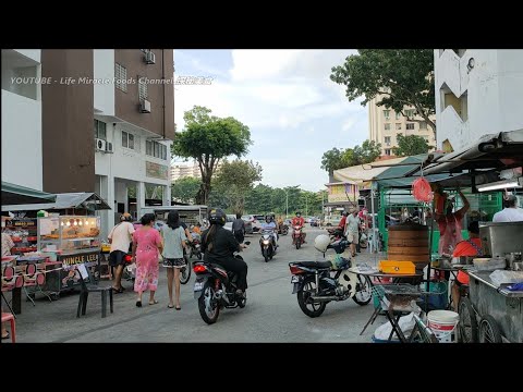 槟城五条路晚上美食街吃喝好去处咖喱咸鱼椰浆饭 Penang street food stalls curry nasi lemak